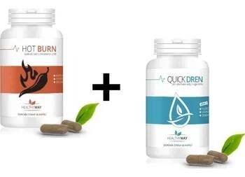 Healthy Way Akční balíček – HOT BURN strong, SPALOVAČ TUKŮ + Quick Dren, dvojbalení 2x60 tablet