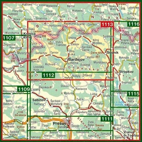 BARDEJOV A OKOLÍ TURISTICKÁ MAPA 1113 SHOCART ISBN 9788072244911