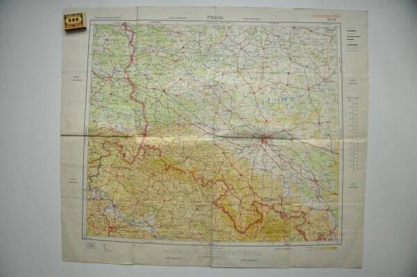 PRAHA - LETECKÁ MAPA SV ČECH A SLEZSKA - 1947