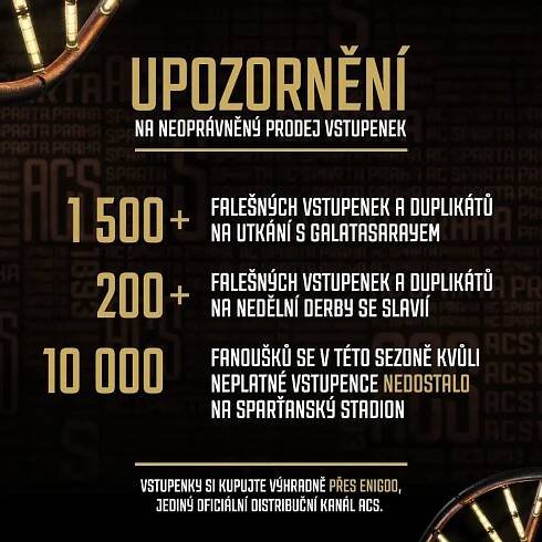 Upozornění na neoprávněný prodej vstupenek | sparta.cz