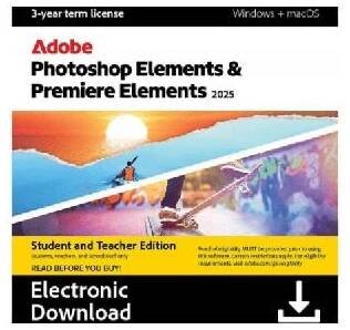 Adobe Photoshop & Premiere Elements 2025 pro studenty a učitele - 3 roky