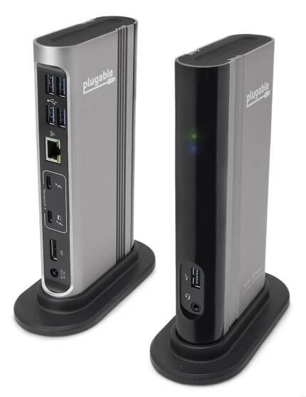 Plugable TBT3-UDV ThunderboltTM 3 Dock with Host Charging (Supports Single HDMI or DisplayPort Displa...
