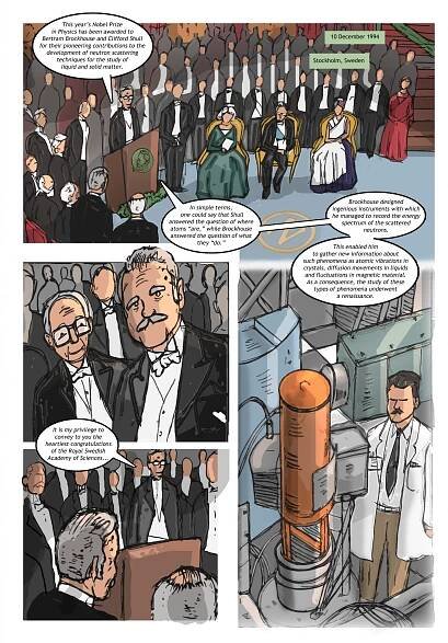 Graphic novel about the life of Bertram Brockhouse.