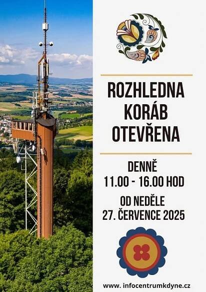 UŽ DNES MŮŽETE NA ROZHLEDNU KORÁB !!!