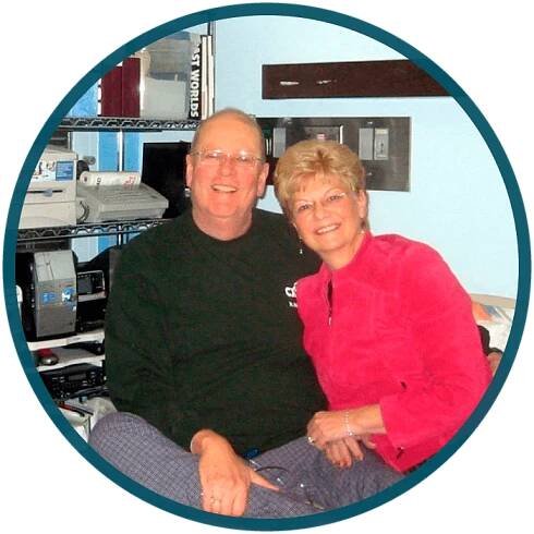 Bill and Sandra Pomeroy in his hospital room