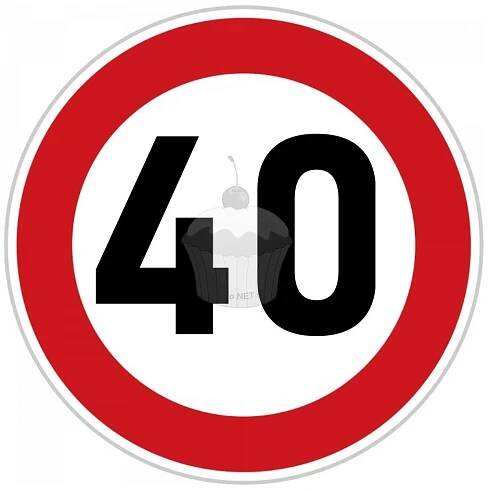 Jedlý papír "Narozeniny 40" zákazová značka A4