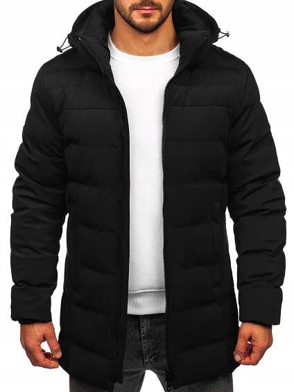 DLOUHÁ ZIMNÍ BUNDA S KAPUCÍ PÁNSKÁ ČERNÁ 51M2205 DENLEY_2XL