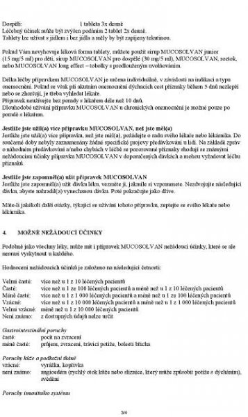 Příbalový leták Mucosolvan 30 mg 20 tbl. - Zbozi.cz