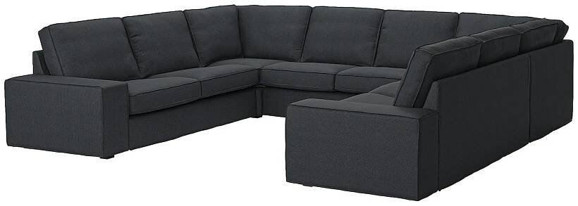 IKEA KIVIK Pohovka ve tvaru písmene U, 6 osob, Tresund antracit
