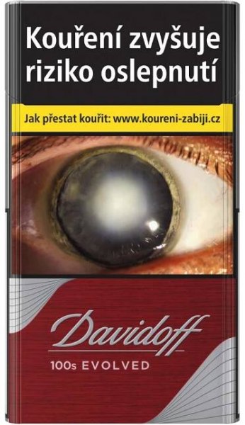 Kartonové balení tvrdá krabička cigarety s filtrem Davidoff Evolved Red 100s kolek R 156Kč 10x20 ks - 200 ks cigaret