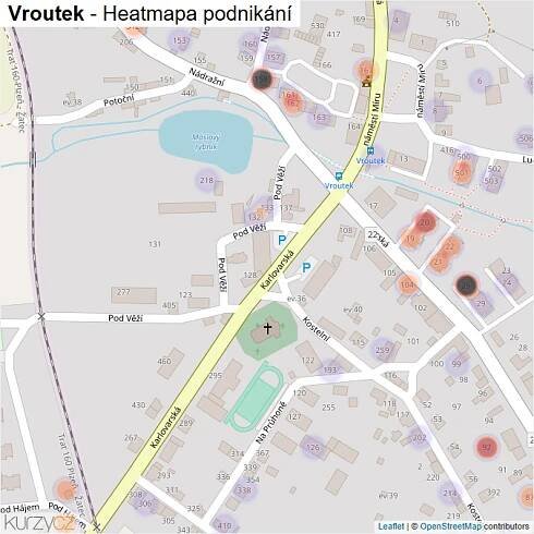 Mapa Vroutek - Firmy v části obce.