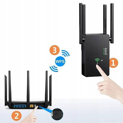 Zesilovač signálu Wi-Fi repeater 1200Mb/s 2.4G velký dosah 4 antény VÝKONNÝ za 649.00CZK - Allegro