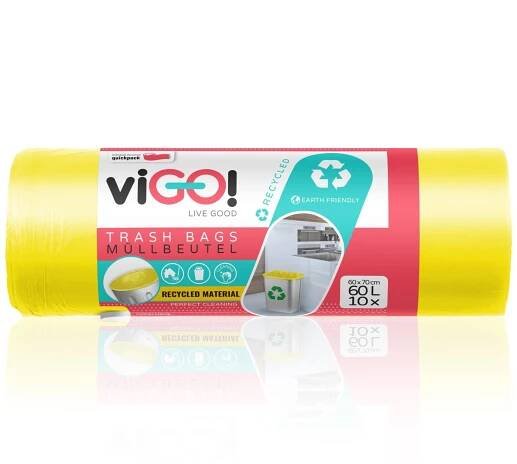 Pytle na odpadky ViGO - 60 l, žluté, 30 mic, 10 ks