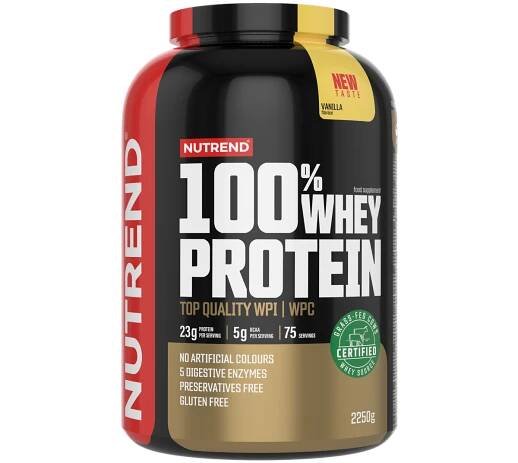 NUTREND 100% WHEY PROTEIN 1×2250 g, vanilkový proteín