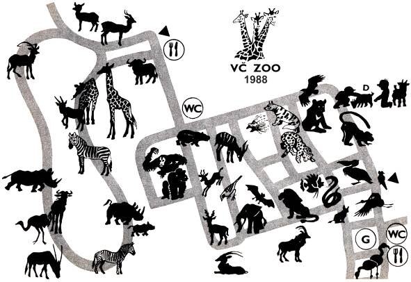 Map of Safari Park Dvůr Králové nad Labem - 1988