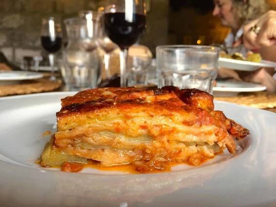 cucina povera eggplant/aubergine Parmigiana at Il Contadino