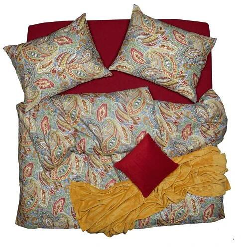 SCANquilt - povlečení KLASIK DESIGN orient zelenovínová 140 x 200/70 x 90 c