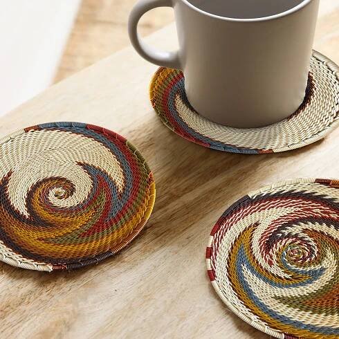African Mix Telephone Wire Coasters