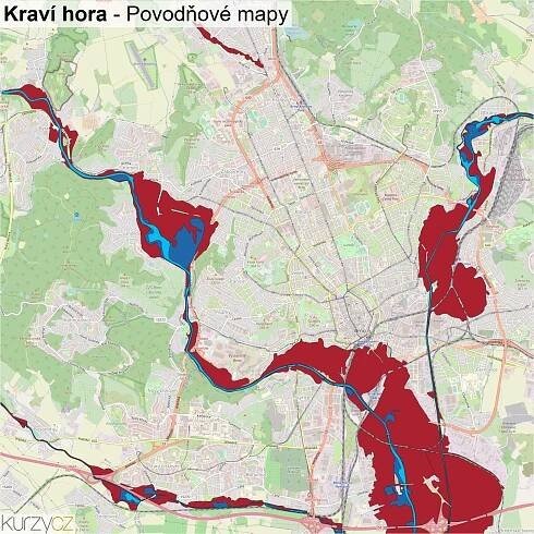 Kraví hora - mapy | Kurzy.cz
