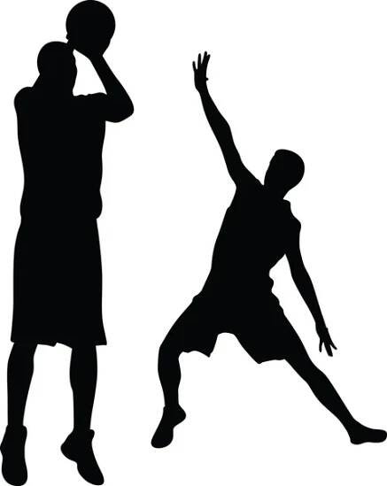 Basketbalový hráč silueta vektor — Ilustrace