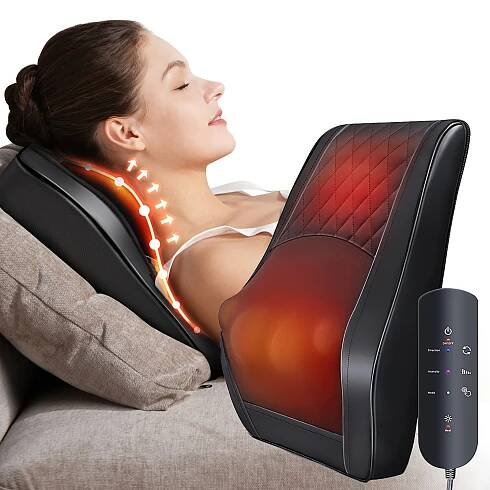 Neck Massager, Acupressure Heating Neck Massager, Shoulder, Back, Leg Electric Back Massager, Deep Tissue Kneading Massage, Massage Pillow Gift for Mo