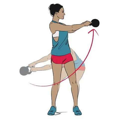 rotational kettlebell swing