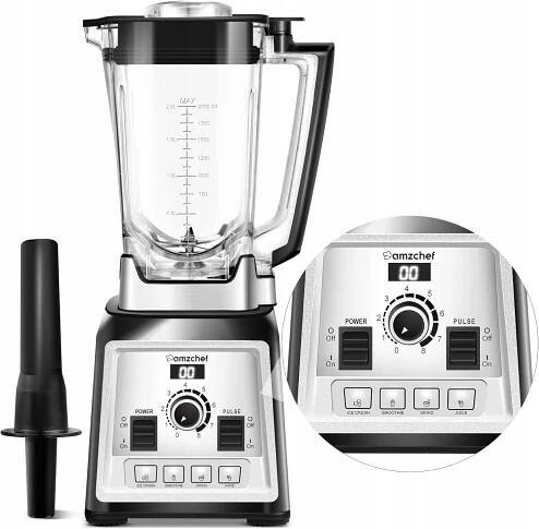 POUŽITÝ mixér AMZCHEF 2000W 2L 25000RPM 8 rychlostních stupňů 4 programy smoothie