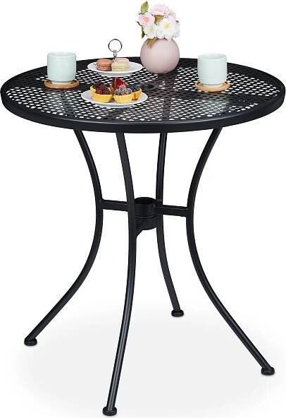 zahradní stůl relaxdays černý kulatý 72,0 cm