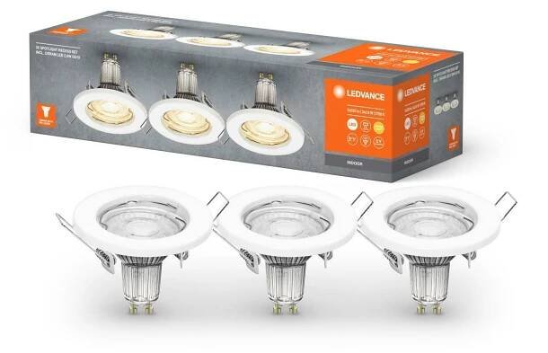 LEDVANCE zapuštěné svítidlo Spotlight Recess Set vč. LEDVANCE LED 3x2.6W GU10 bílá 4058075611313 | Žárovky.cz