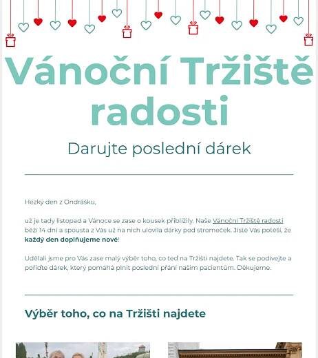 Vánoční Tržiště radosti - nové dárky