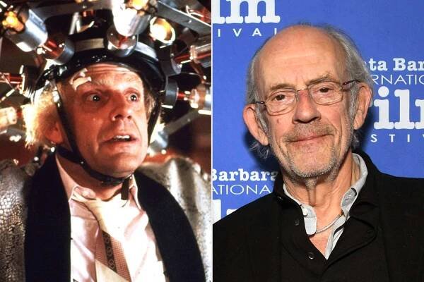 Christopher Lloyd as Emmett 'Doc' Brown in 'Back to the Future'; Christopher Lloyd attends the 34th Santa Barbara International Film Festival on Feb. 2, 2019