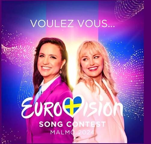 Petra Mede and Malin Åkerman at ESC 2024