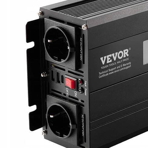 VEVOR Przetwornica Czystej Fali Sinusoidalnej 3000W 415x164x80MM 4,85KG za 4511.00CZK - Allegro
