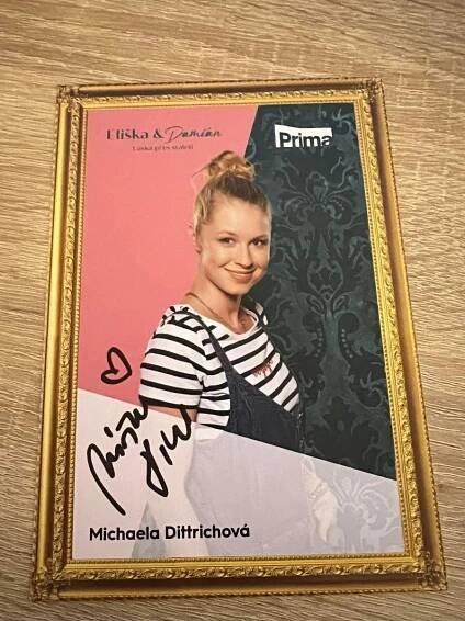 AUTOGRAM MICHAELA DITTRICHOVÁ HEREČKA - ORIGINÁL - Ostatní sběratelské předměty
