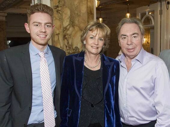 Alastair Lloyd Webber, Madeleine Gurdon, and Sir Andrew Lloyd Webber at the 'Cats' musical press night on December 11, 2014. 