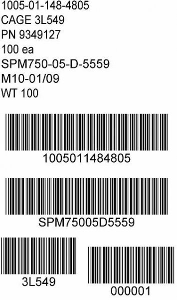 mil spec 129 label