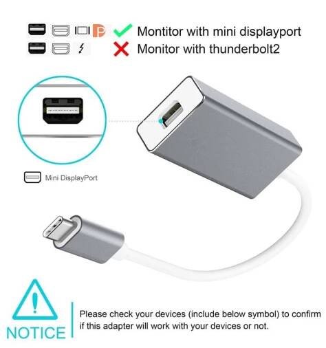 Redukce USB-C (samec) / Mini DisplayPort (samice) - stříbrná - Avin.cz