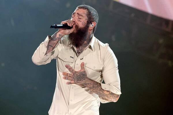 NEW YORK, NEW YORK - SEPTEMBER 28: Post Malone performs onstage during the Global Citizen Festival 2024 in Central Park on September 28, 2024 in New York City.