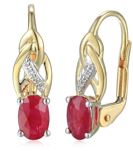 Gems, Originální náušnice Scarlet, kombinované zlato s brilianty a rubíny