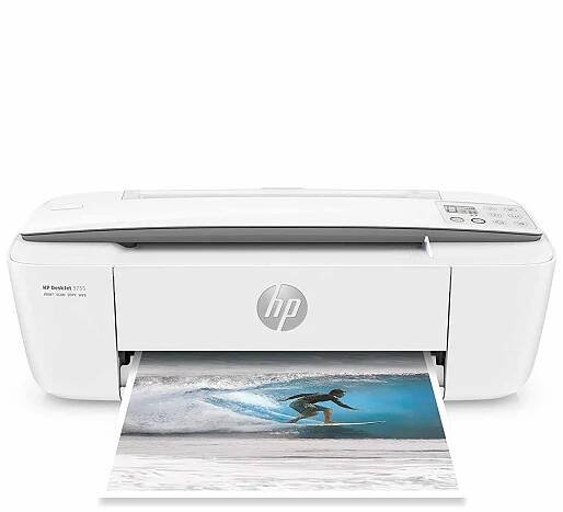 HP DeskJet 3755 Compact All-in-One Wireless Printer with Mobile Printing, HP Instant Ink & Amazon Dash Replenishment ready - Stone Accent (J9V91A)