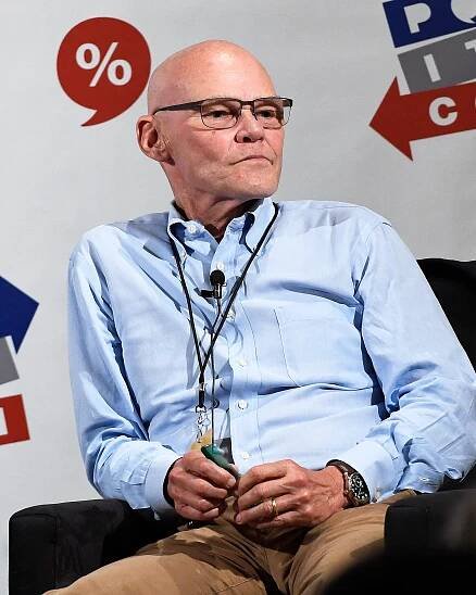 James Carville speaking at Politicon 2017.