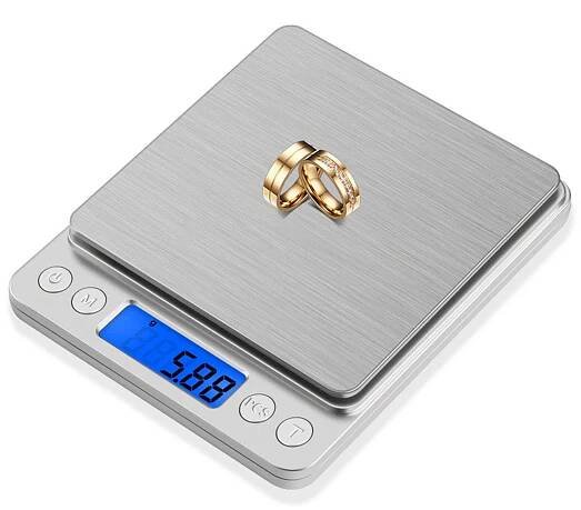 PŘESNÁ KLENOTNICKÁ VÁHA 500 G/0.01 G LCD + BATERIE + NÁDOBY Kód výrobce WAGA JUBILERSKA MAŁA 500 GRAM