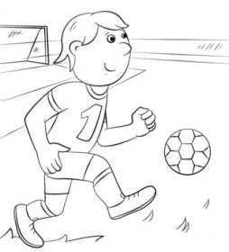 Kreslený fotbalista omalovánka