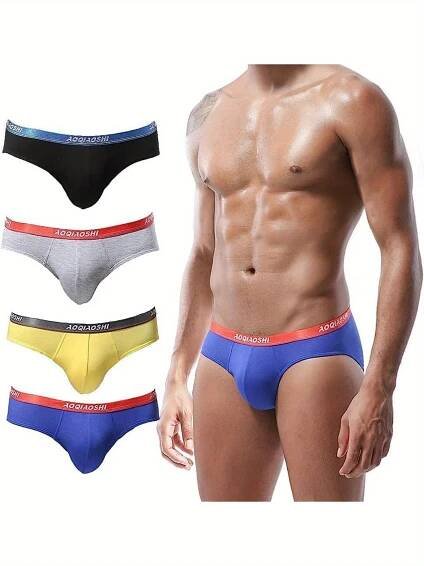 4 pack mens modal like microfiber underwear briefs low   support boxers with elastic waistband non transparent full coverage underpants soft everyday formal underwear for men comfortable daily wear solid color underwear smooth texture fabric   breathable material office wear