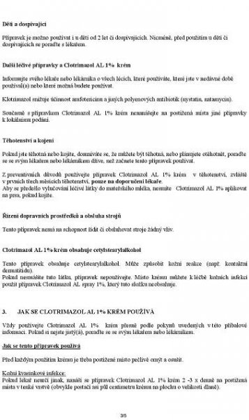 Příbalový leták Clotrimazol AL 1 % 0,01 g/g - Zbozi.cz