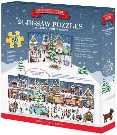 EUROGRAPHICS Puzzle Adventní kalendář: Vánoční jarmark 24x50 dílků ~ 4