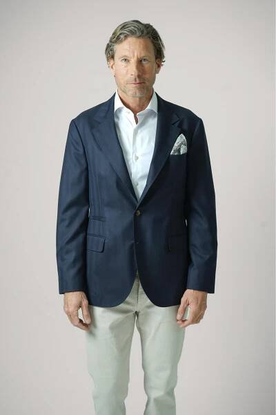 BRUNELLO CUCINELLI HOUNDSTOOTH COLBERT NAVY BLUE
