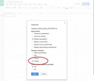 Nastavení středníku jako oddělovače pro import v Google Sheets