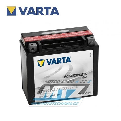 Baterie (akumulátor motocyklový) VARTA Powersports AGM - YTX20L-BS (12V-18Ah) | MTZ Mototechnika motodíly