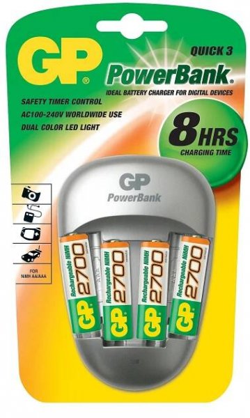 Nabíjačka GP PB 27GS + 4 x 2700 mAh AA NiMH
